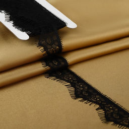 Кружево реснички, 30±5 мм, 9±0.5 м, в бобине 3 шт. по 3 м, чёрное