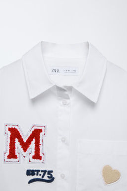 VARSITY PATCH POPLIN SHIRT - Zara фото 3
