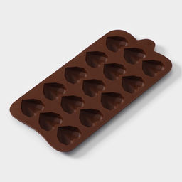 Цена за 2 шт. Форма для конфет и шоколада Доляна Холодное сердце, 20.5?10?1.5 см, 15 ячеек, силикон, коричневая