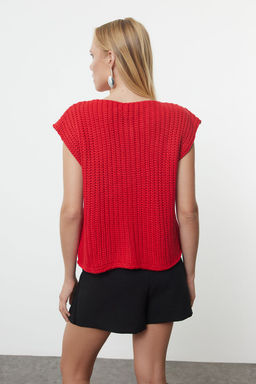 K?rm?z? Yumusak Dokulu Fitted Yelek TWOAW25YE00027