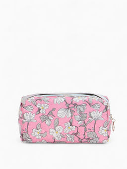 Косметичка на молнии женская, с рисунком, с рисунком, пастельно-розовая - Simaland фото 5