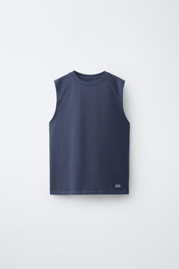 CAMISETA MANGA SISA / Azul medio