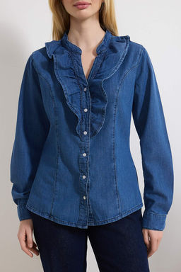Mavi Bebe Yaka 100% Pamuk Denim Gomlek TWOSS26GO00027 - Trendyolmilla фото 5