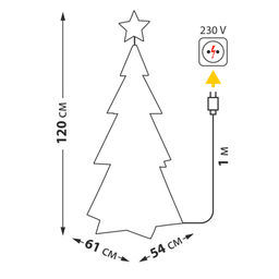 ULD-R502 220V XMAS TREE Светильник декоративный Ёлка. 400 светодиодов. Белый свет. Цвет корпуса радужный. TM Uniel - Volpe фото 7