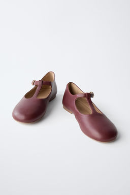 T-BAR LEATHER BALLET FLATS - Zara фото 3