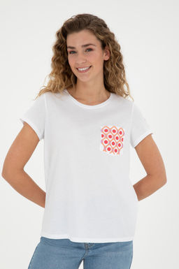 Женская белая футболка с круглым вырезом Неожиданная скидка в корзине - U.s. polo assn фото 3