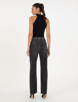 Antrasit Straight Fit Jean Pantolon