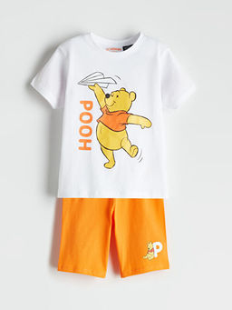 Winnie the Pooh Bask?l? Erkek ?ocuk ?ortlu Pijama Tak?m