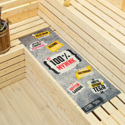 Коврик - лежак для бани и сауны с принтом 100% мужик, 150?50 см, полиэфир 70%, шерсть 30%, Банная забава