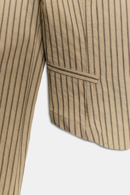 BLAZER RAYAS CIERRE CRUZADO / Tostado oscuro - Zara фото 5