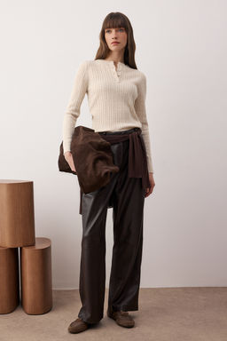 Siyah-Ekru*001 Bisiklet Yaka 2li Triko Kazak TWOAW26KZ00187 - Trendyolmilla фото 13