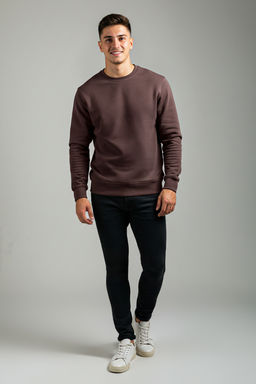 Kahverengi Regular/Normal Kesim Ici Polar/S?cak Tutan Sweatshirt TMNAW21SW1208
