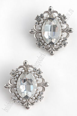 Серединка ювелирная (2 шт) SF-5956, серебро №09