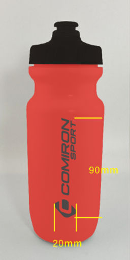 Бутылка велосипедная COMIRON RACE1 гоночная, силиконовый клапан +уплотнитель, пищевой PP, BPA-free, цвет Red 550ml