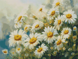 Вышивка крестиком 40х50см, Ромашки