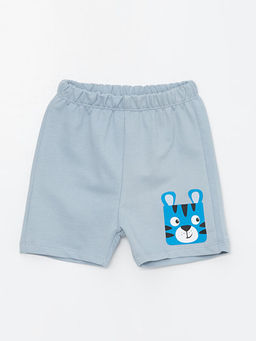 Beli Lastikli Bask?l? Erkek Bebek ?ort Pijama Alt