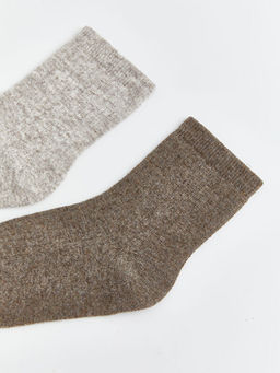 K?z ?ocuk Ka?mir Kar???ml? Soket ?orap 2li