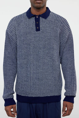 TRENDYOL MAN Lacivert Casual Regular Polo Yaka Dokulu Triko Kazak TMNAW25KZ00007 - Trendyolmilla фото 13