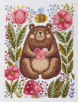 Klart набор для вышивания 8-542 Медвежонок с пчелами 16.5 х 21.5 см