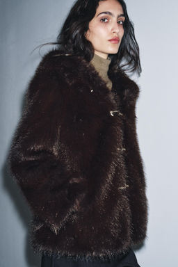 SHORT FAUX FUR COAT ZW COLLECTION - Zara фото 2