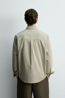 CAMISA REGULAR FIT POPEL?N LIMITED EDITION / verde lavado - Zara фото 3