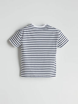 Bisiklet Yaka ?izgili Erkek ?ocuk Ti??rt