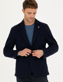 Lacivert %100 Pamuk Ex. Slim Fit Spor Ceket