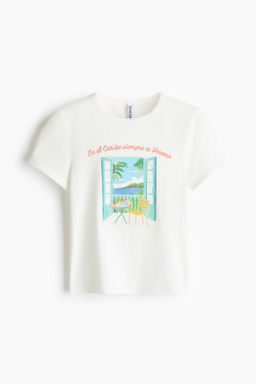 Camiseta entallada de algod?n - H&m фото 2