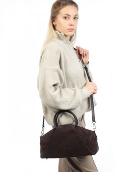 LACCOMA сумка АМ2243-Ф-коричневый натуральная замша хлопок