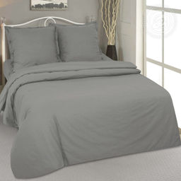 Комплект постельного белья Пепел, поплин семейный