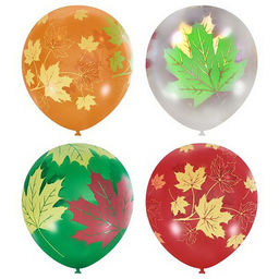 Воздушные шары латексные 12" «Осенние листья», 25 шт., 5-сторонние, МИКС