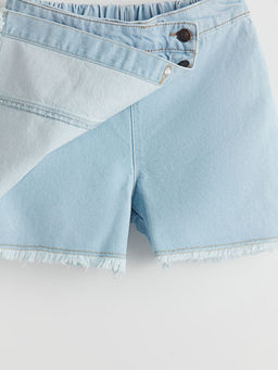 Beli Lastikli K?z ?ocuk Jean ?ort Etek