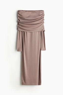 Vestido off-the-shoulder con escote vuelto - H&m фото 9