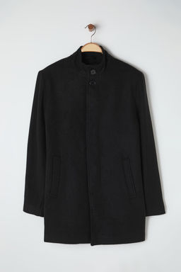 TRENDYOL MAN Siyah Regular Fit Gizli Dugmeli Dik Yakal? Kase K?sl?k Kaban TMNAW25KB00012 - Trendyolmilla фото 2