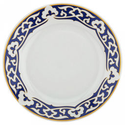 Тарелка мелкая фарфоровая Синяя пахта д175мм, h25мм, гладкий край (Россия)