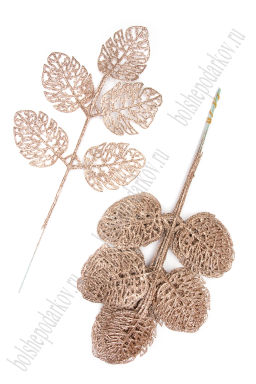 Ветки с глиттером 37*17 см (10 шт) SF-8026, бронза - Больше подарков фото 2