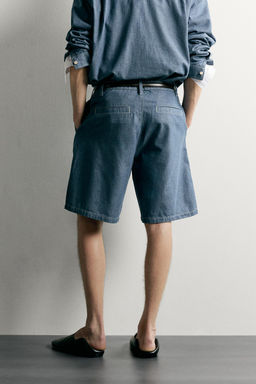 BERMUDA DENIM LIGERO PLIEGUES / Azul - Zara фото 3