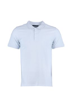 Beyaz Slim/Dar Kesim Yakas? Cizgili Basic %100 Pamuk Polo Yaka T-shirt TMNSS20PO0009