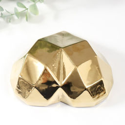 Фигурка керамика Сердце 3D грани, золото, 15?15?5 см