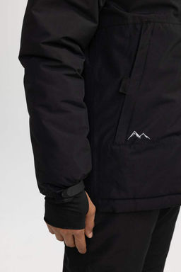 Водоотталкивающее пальто DeFactoFit с капюшоном на флисовой подкладке и на молнии  фото 9