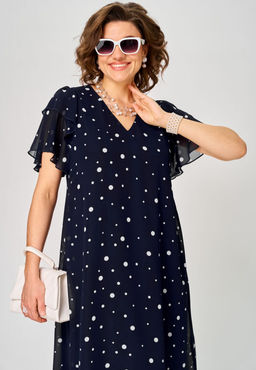 Платье EVA GRANT 7116 синий горох