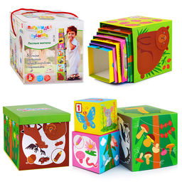 Пирамидка из кубиков 8 в 1 Лесные жители