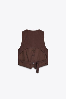 CUT-OUT BACK WAISTCOAT - Zara фото 7