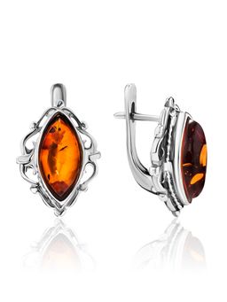 Серьги в романтичном дизайне из янтаря Годива