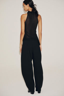 SEMI-SHEER HALTER TOP