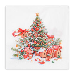 Цена за 2 шт. Салфетки новогодние бумажные Pero Prestige Сказочный город, 3 слоя, 33?33 см, 20 шт.