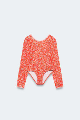 4-14 A?OS/ BA?ADOR MANGA LARGA FLORES LIMITED EDITION / Rojo / Naranja