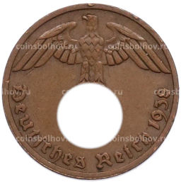 Монета 1 рейхспфенниг 1938 года A Германия