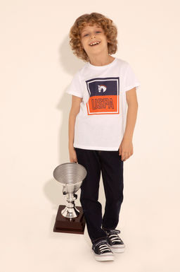 Футболка U.S. Polo Assn для мальчиков хлопок белая  фото 10