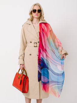 Большой, мягкий, тонкий и очень нежный двусторонний палантин с рисунком в стиле арт-деко - Tantino фото 4